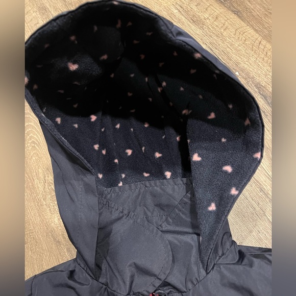 London Fog Navy Blue Girls Winter Coat w/ Heart Accent - Picture 5 of 9